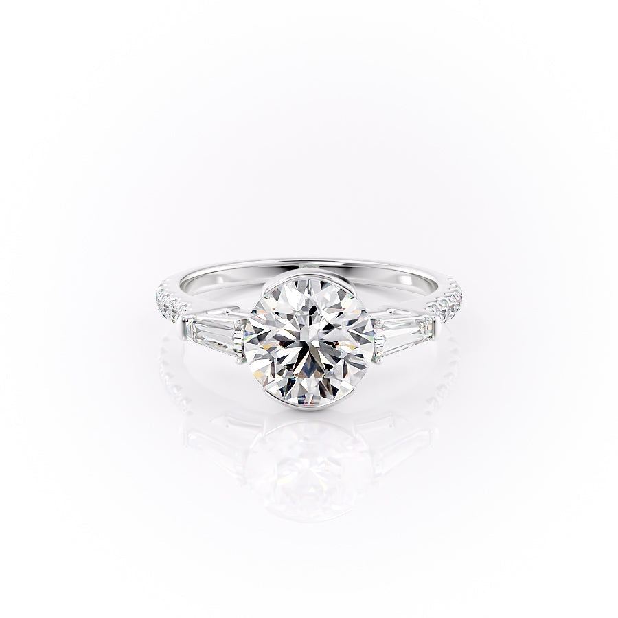 The Pave Parker Set With A 2.5 Carat Round Lab Diamond