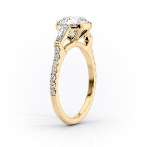 The Pave Parker Set With A 2.5 Carat Round Lab Diamond