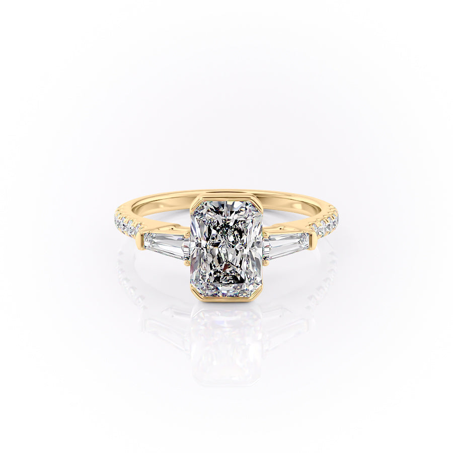 The Pave Parker Set With A 1.5 Carat Radiant Lab Diamond