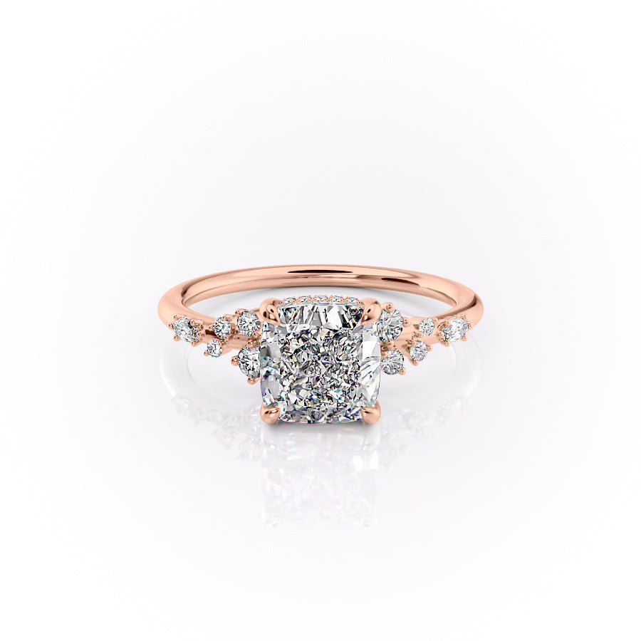 The Emma Set With A 2.5 Carat Cushion Lab Diamond