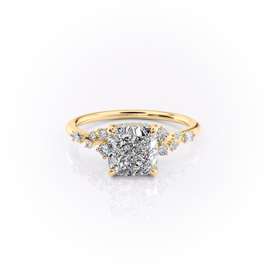 The Emma Set With A 2.5 Carat Cushion Lab Diamond