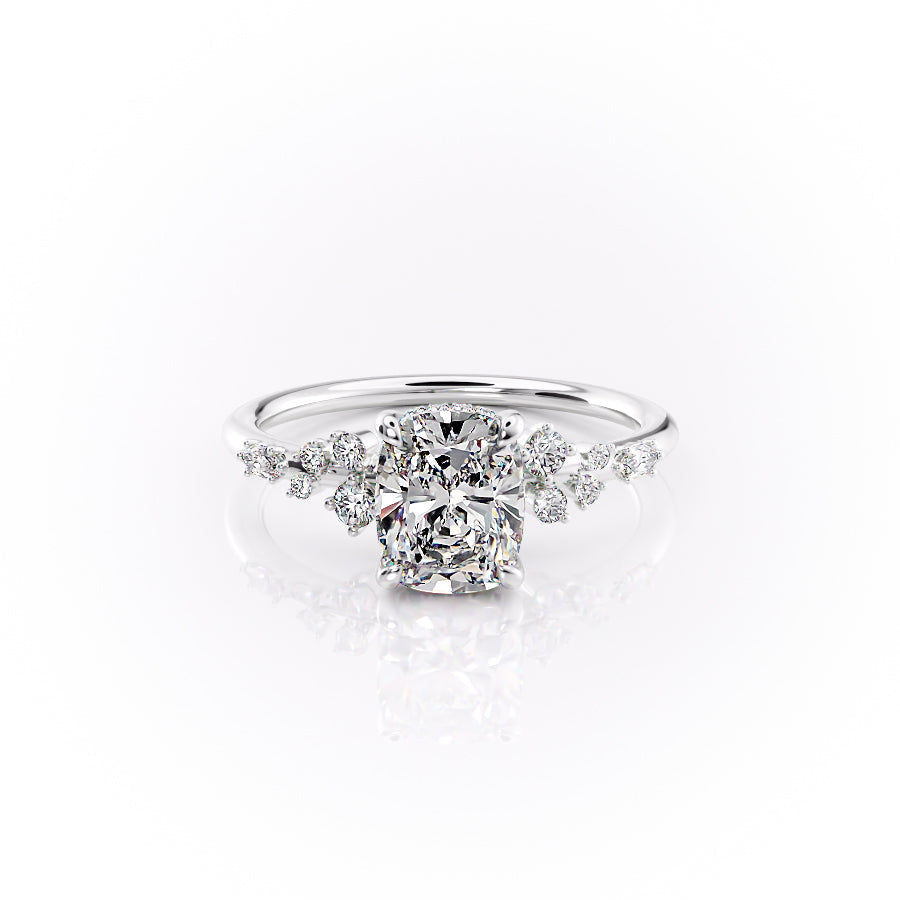 The Emma Set With A 1 Carat Elongated Cushion Lab Diamond