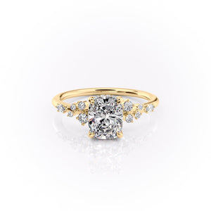 The Emma Set With A 2.5 Carat Elongated Cushion Lab Diamond