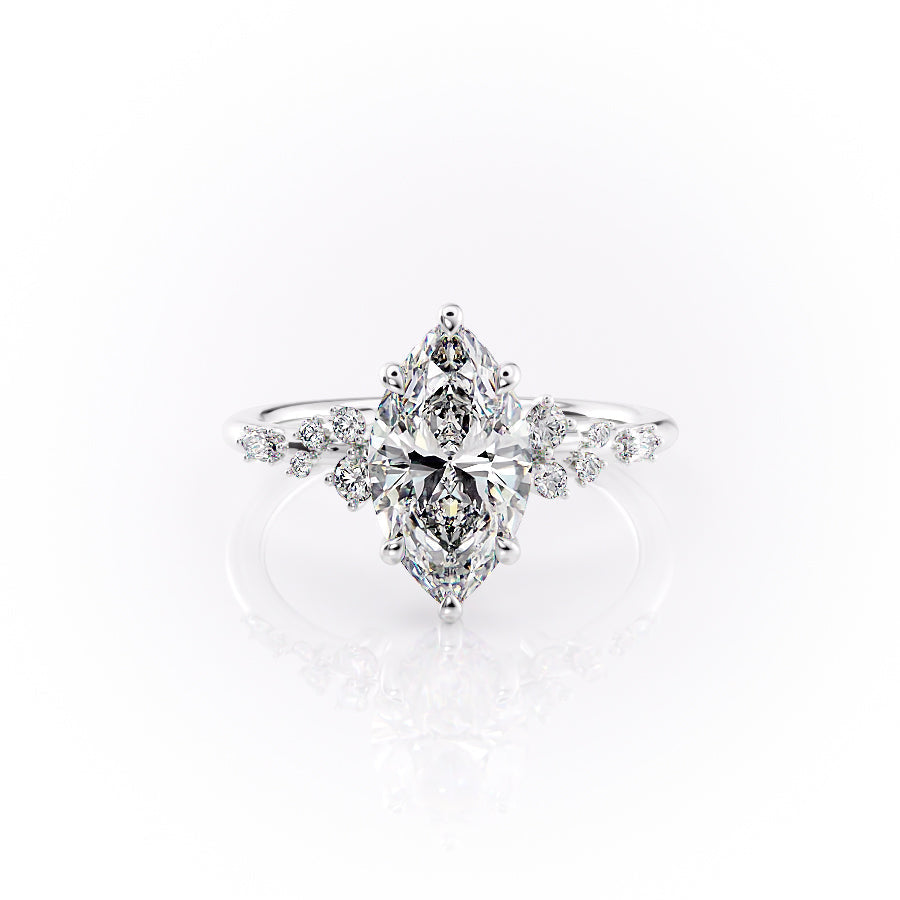 The Emma Set With A 2 Carat Marquise Lab Diamond