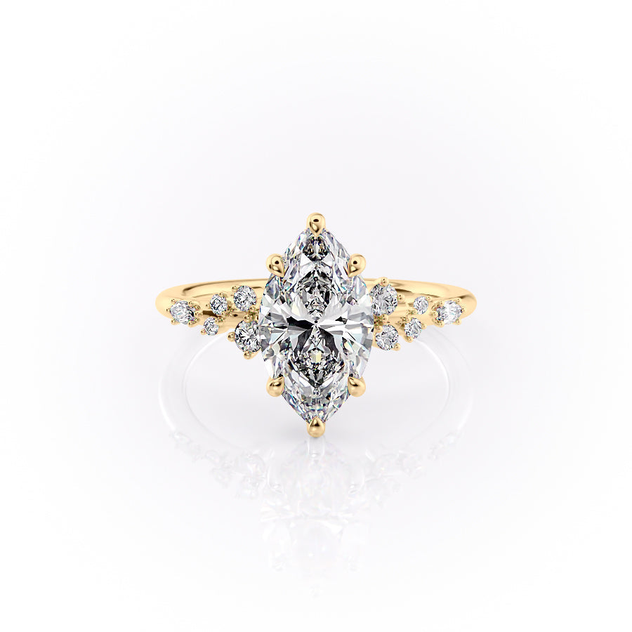 The Emma Set With A 3 Carat Marquise Lab Diamond