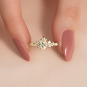 The Emma Set With A 1 Carat Marquise Lab Diamond