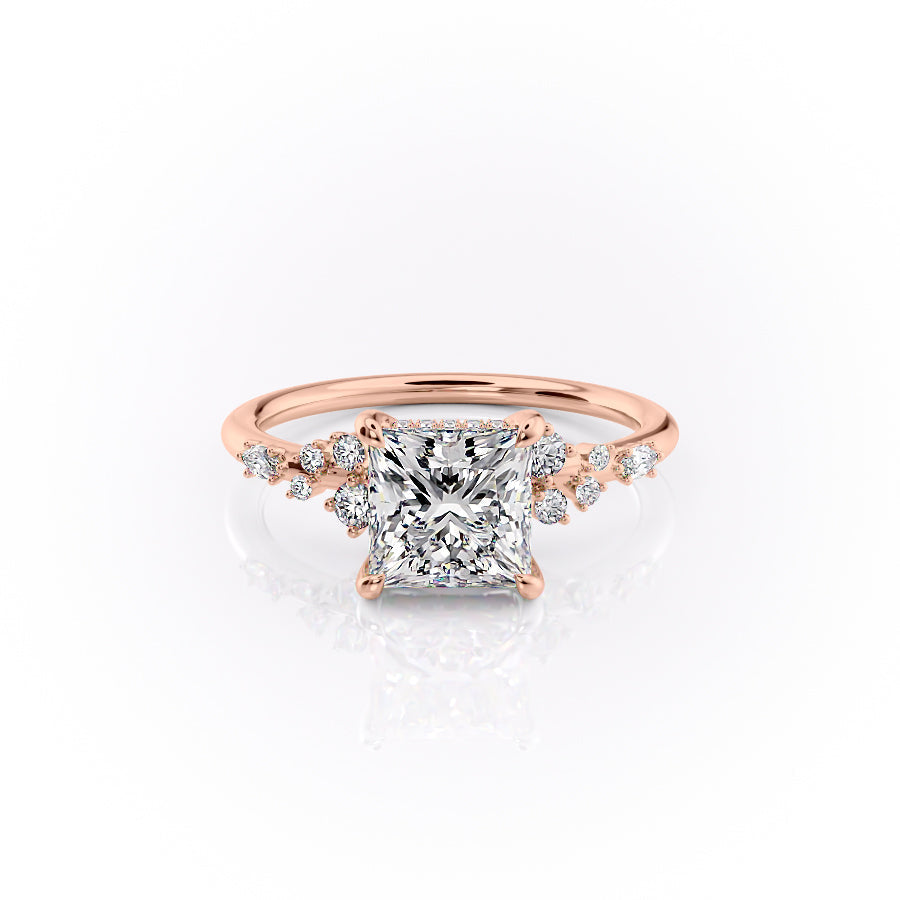 The Emma Set With A 2.5 Carat Princess Lab Diamond