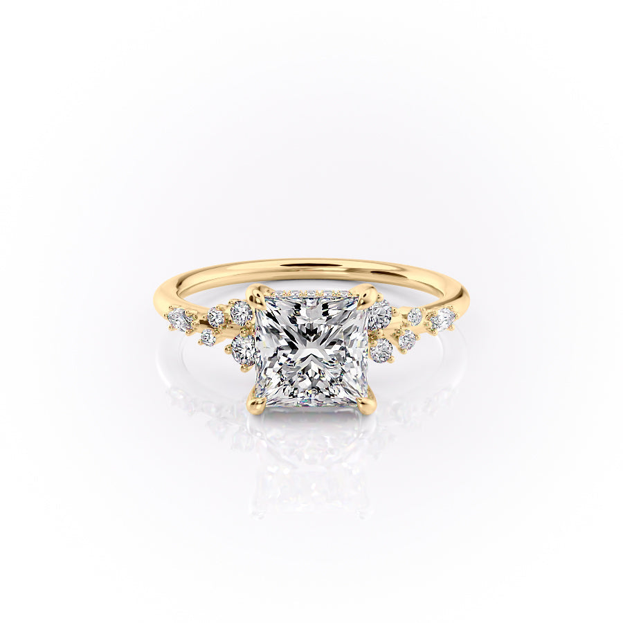 The Emma Set With A 3 Carat Princess Lab Diamond