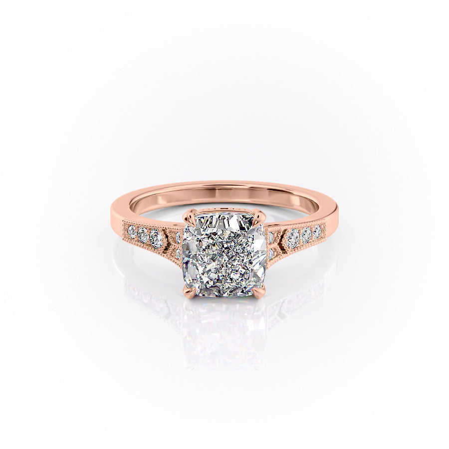 The Dianne Set With A 2 Carat Cushion Lab Diamond