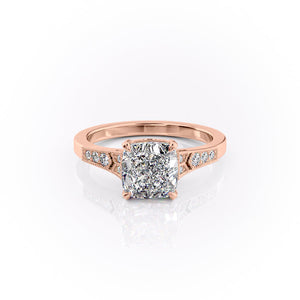 The Dianne Set With A 2.5 Carat Cushion Lab Diamond