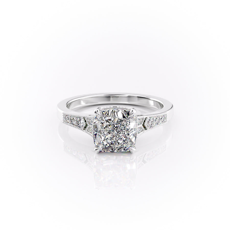 The Dianne Set With A 3 Carat Cushion Lab Diamond