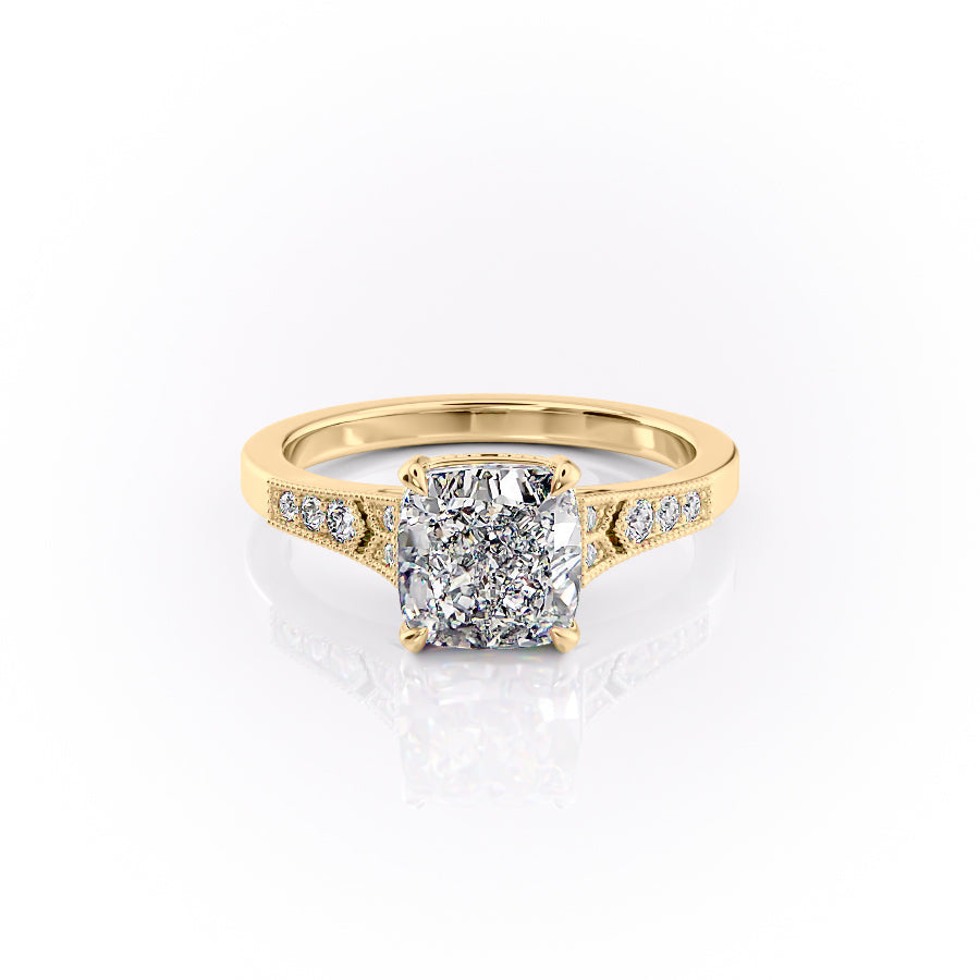 The Dianne Set With A 3 Carat Cushion Lab Diamond