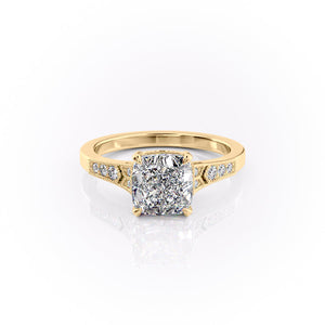 The Dianne Set With A 2.5 Carat Cushion Lab Diamond