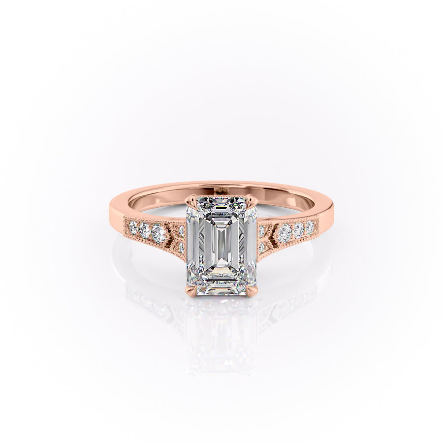 The Dianne Set With A 3 Carat Emerald Lab Diamond
