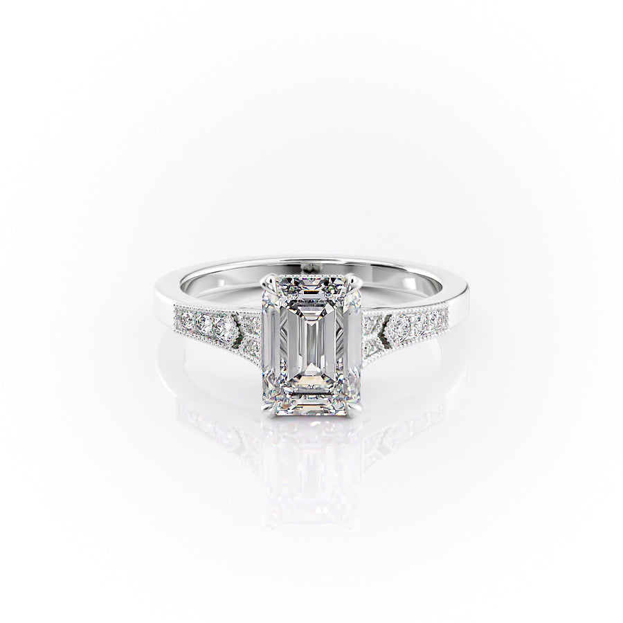 The Dianne Set With A 2 Carat Emerald Lab Diamond
