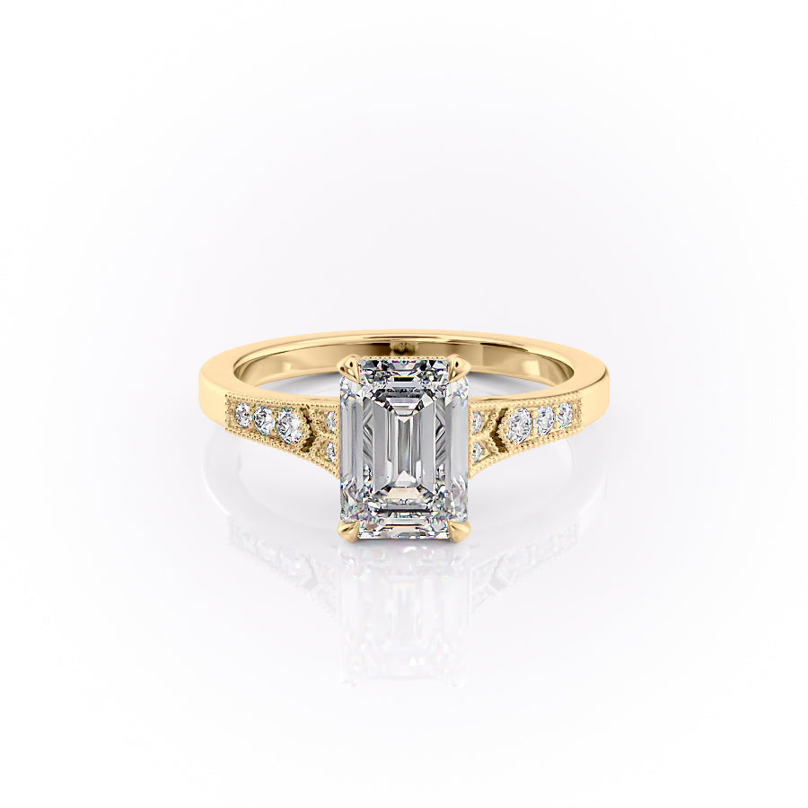The Dianne Set With A 2.5 Carat Emerald Lab Diamond