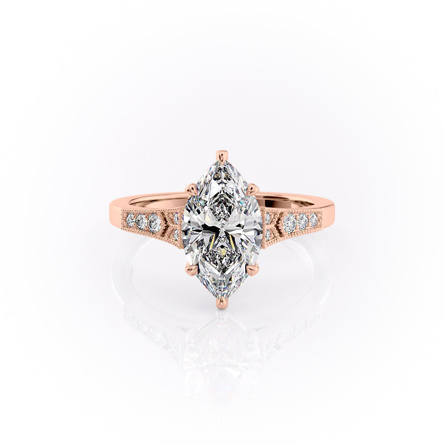The Dianne Set With A 2 Carat Marquise Lab Diamond