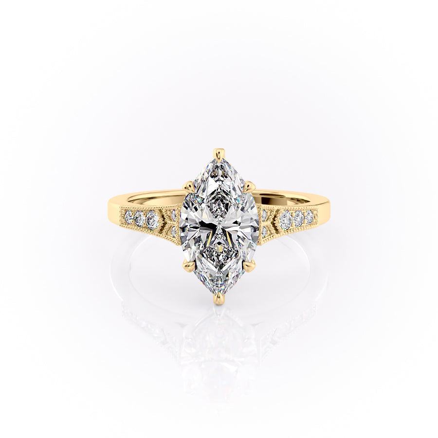 The Dianne Set With A 1 Carat Marquise Lab Diamond