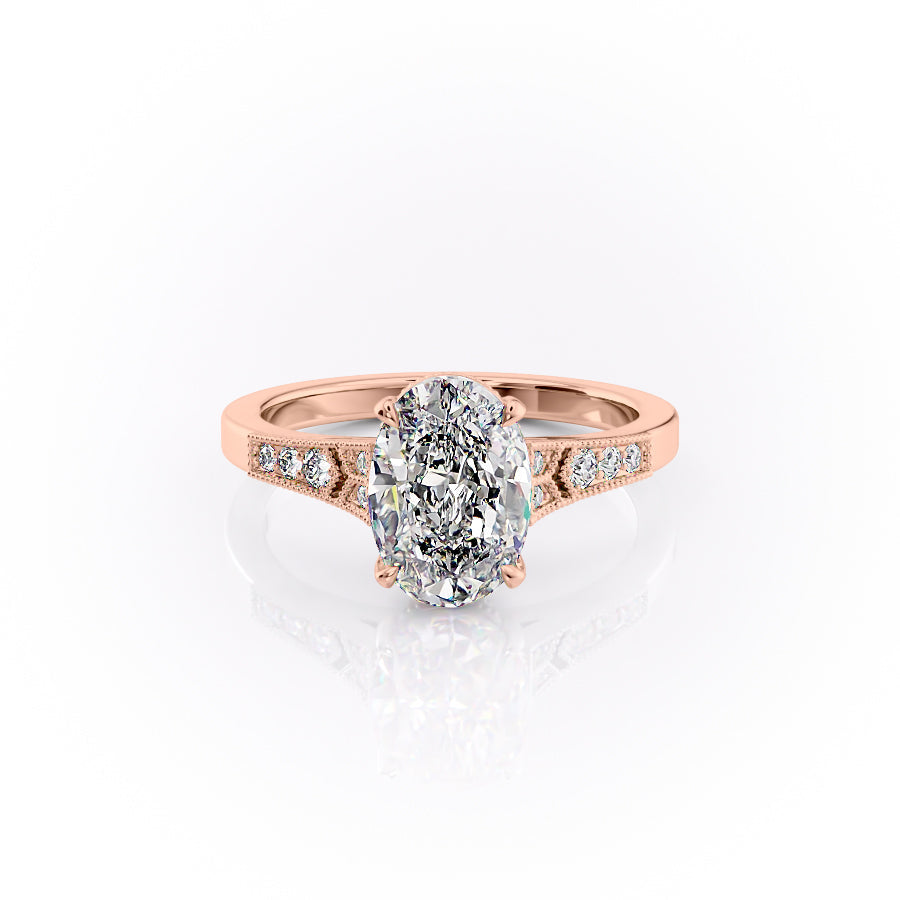 The Dianne Set With A 1.5 Carat Oval Lab Diamond