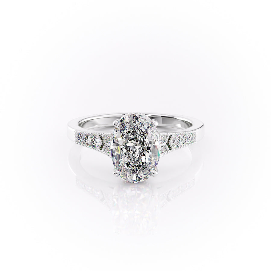The Dianne Set With A 1 Carat Oval Lab Diamond