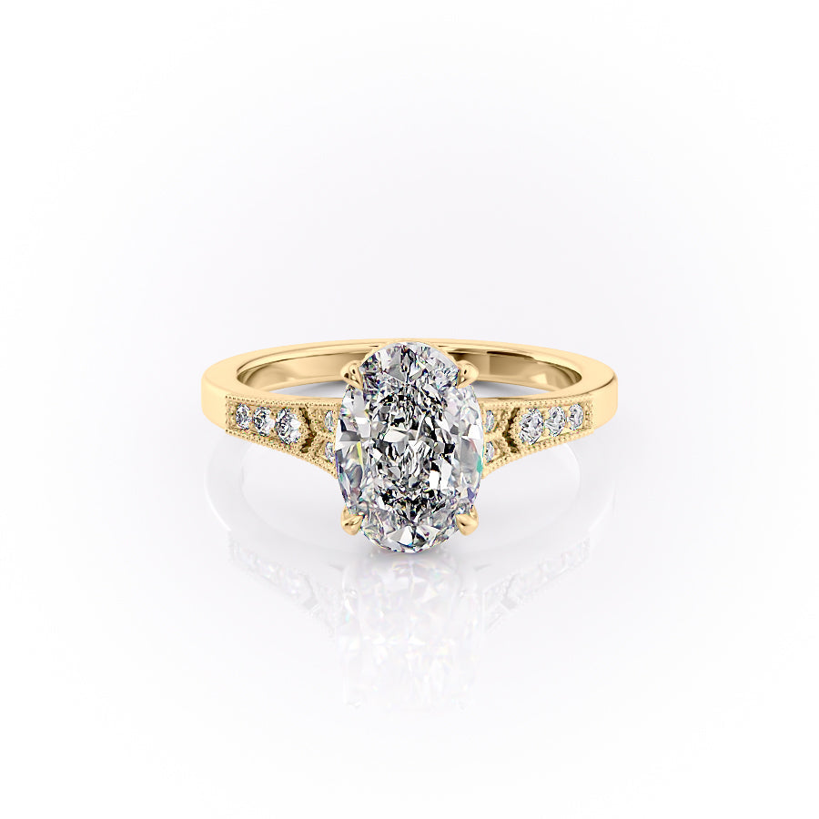 The Dianne Set With A 1.5 Carat Oval Lab Diamond