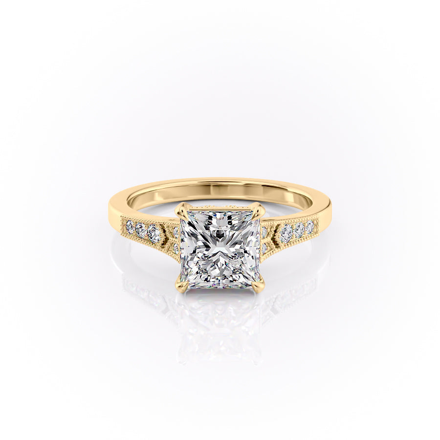 The Dianne Set With A 3 Carat Princess Lab Diamond