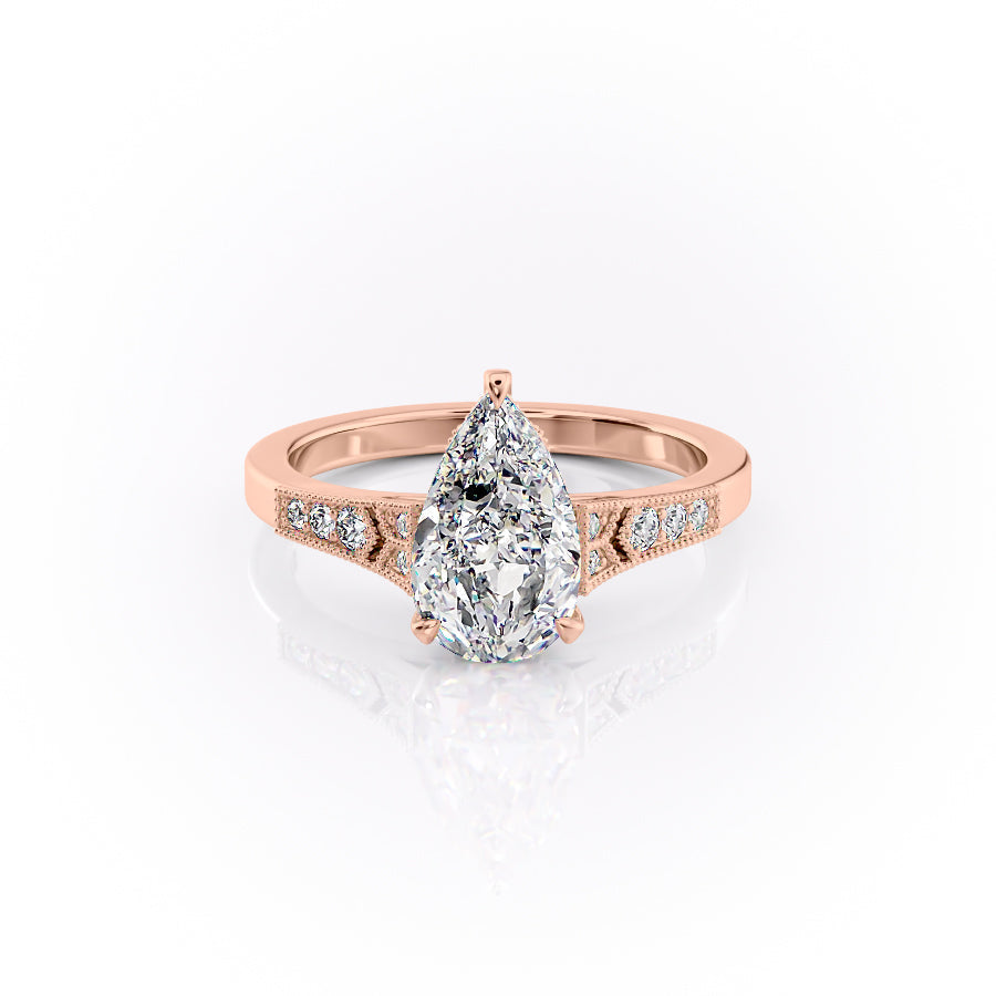 The Dianne Set With A 2 Carat Pear Lab Diamond
