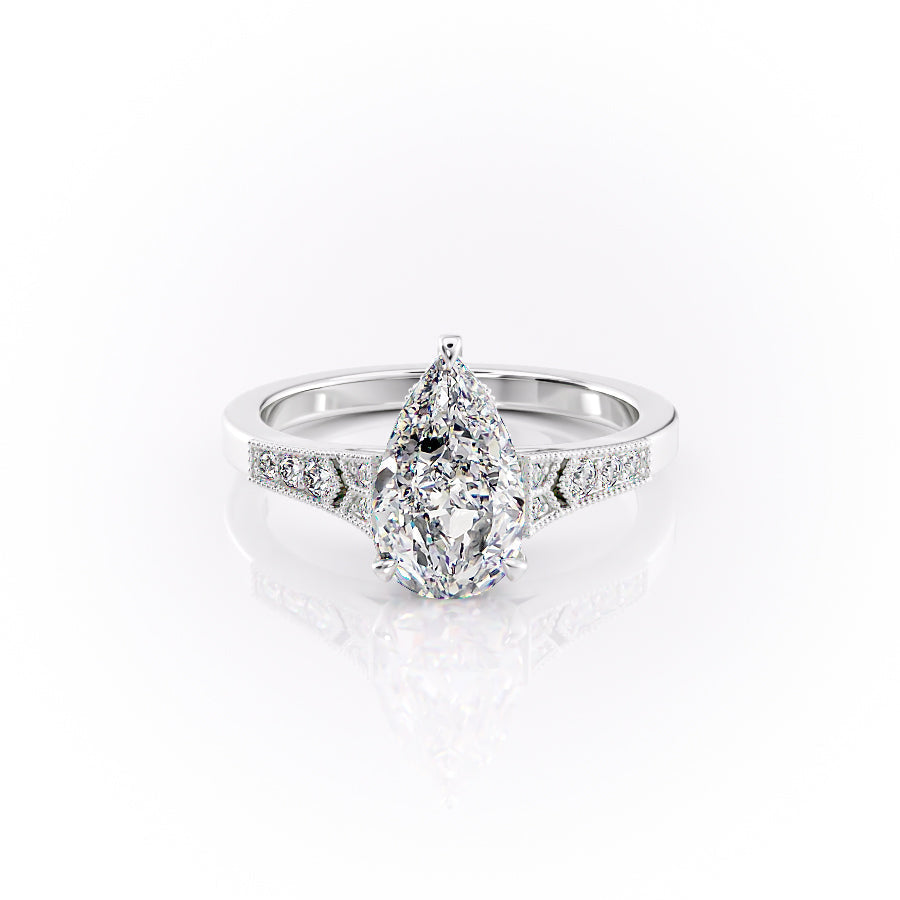 The Dianne Set With A 3 Carat Pear Lab Diamond