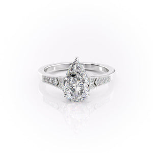 The Dianne Set With A 2.5 Carat Pear Lab Diamond