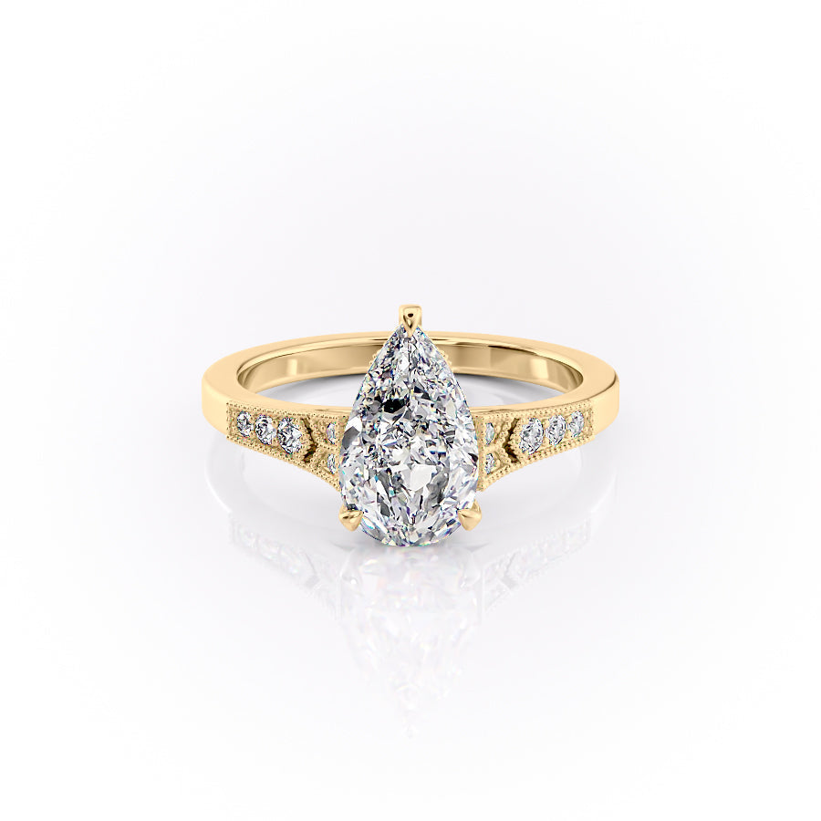 The Dianne Set With A 3 Carat Pear Lab Diamond