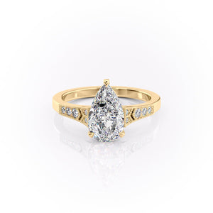 The Dianne Set With A 1.5 Carat Pear Lab Diamond