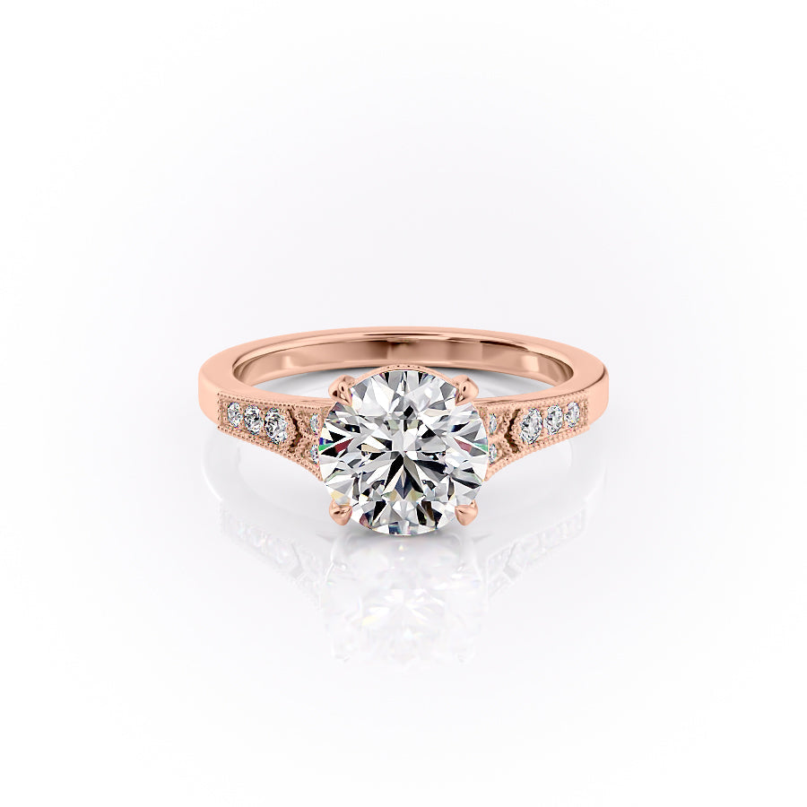 The Dianne Set With A 2.5 Carat Round Lab Diamond