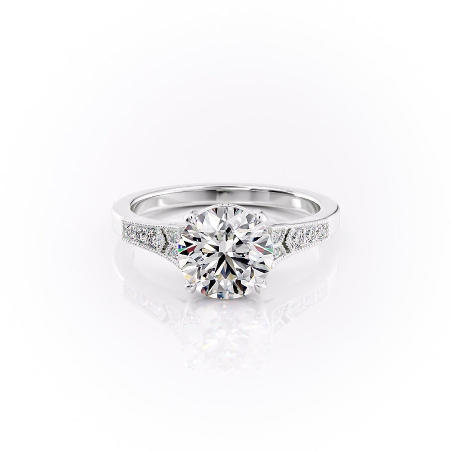 The Dianne Set With A 1.5 Carat Round Lab Diamond