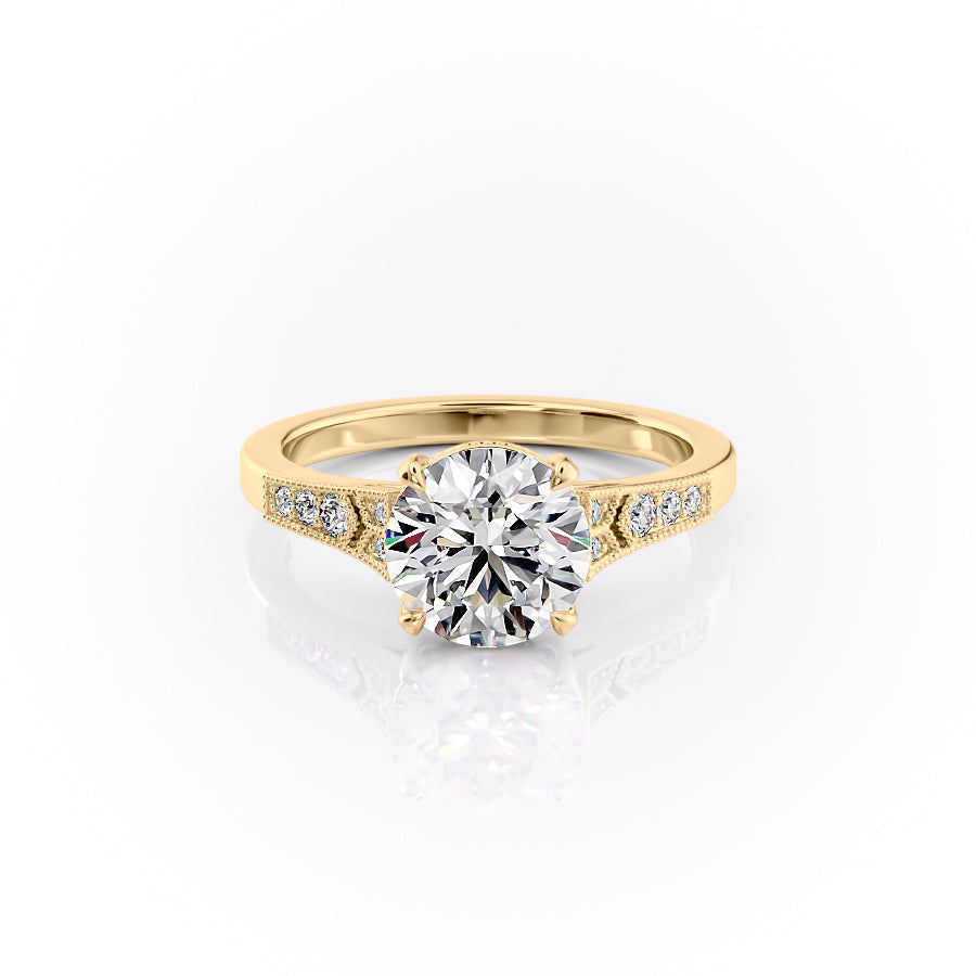 The Dianne Set With A 3 Carat Round Lab Diamond
