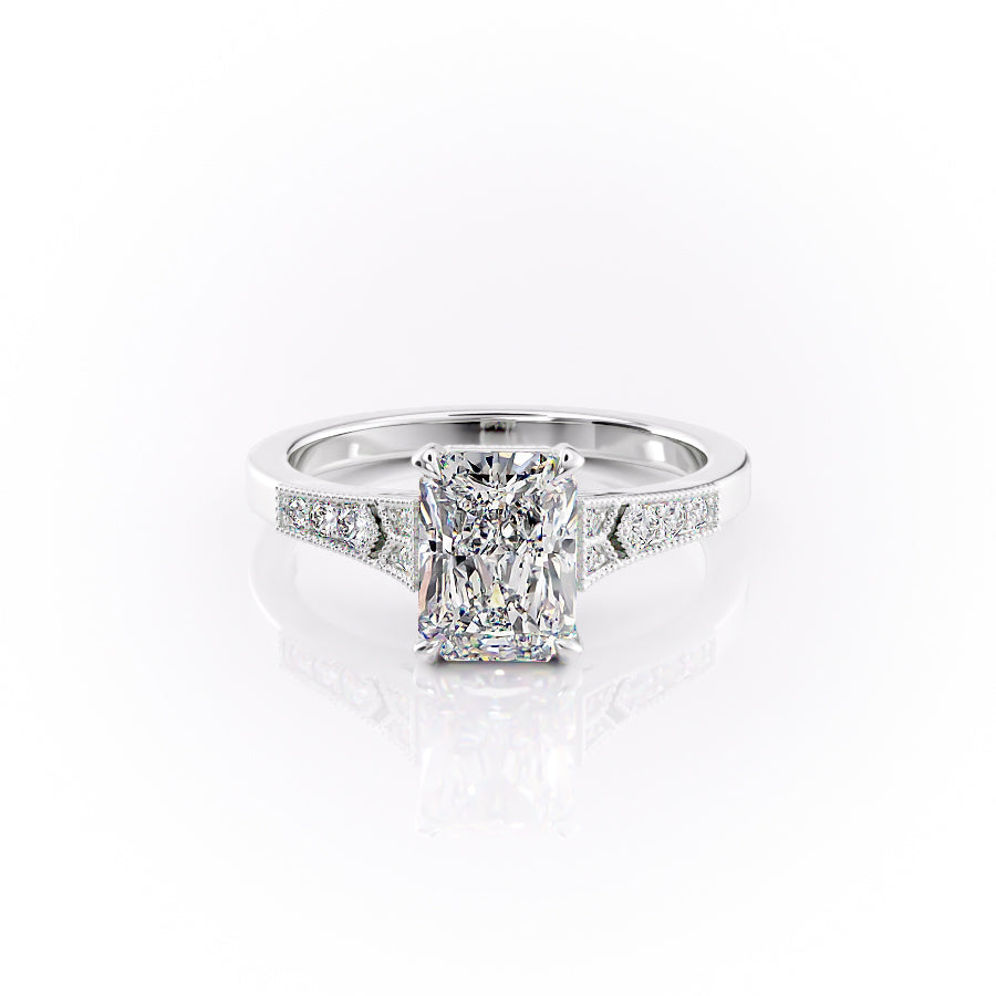 The Dianne Set With A 1.5 Carat Radiant Lab Diamond
