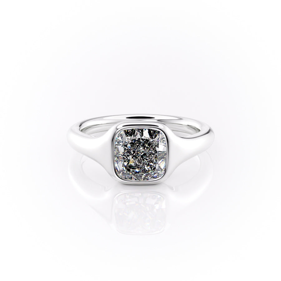 The Stella Set With A 1.5 Carat Cushion Lab Diamond