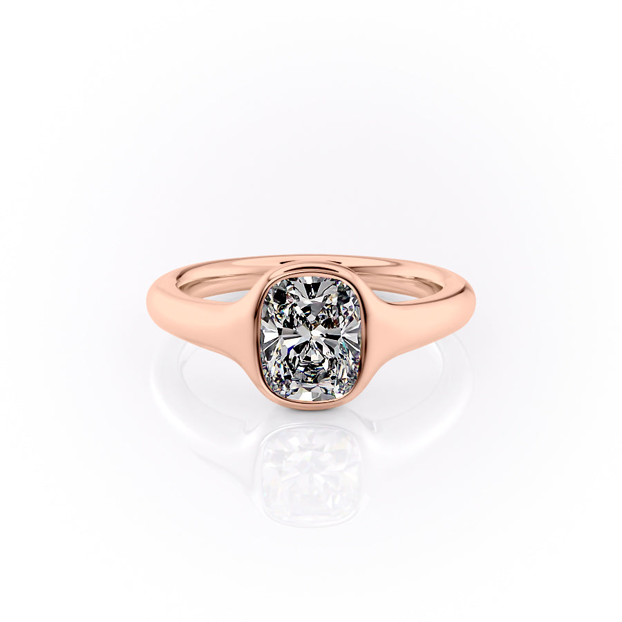 The Stella Set With A 2 Carat Elongated Cushion Lab Diamond