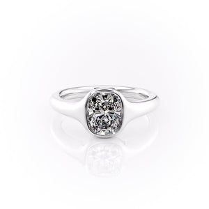 The Stella Set With A 3 Carat Elongated Cushion Lab Diamond