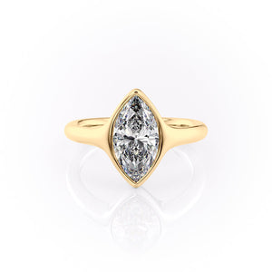 The Stella Set With A 2.5 Carat Marquise Lab Diamond