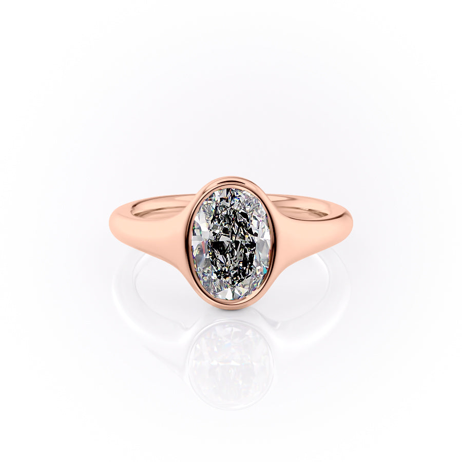 The Stella Set With A 1.5 Carat Oval Lab Diamond