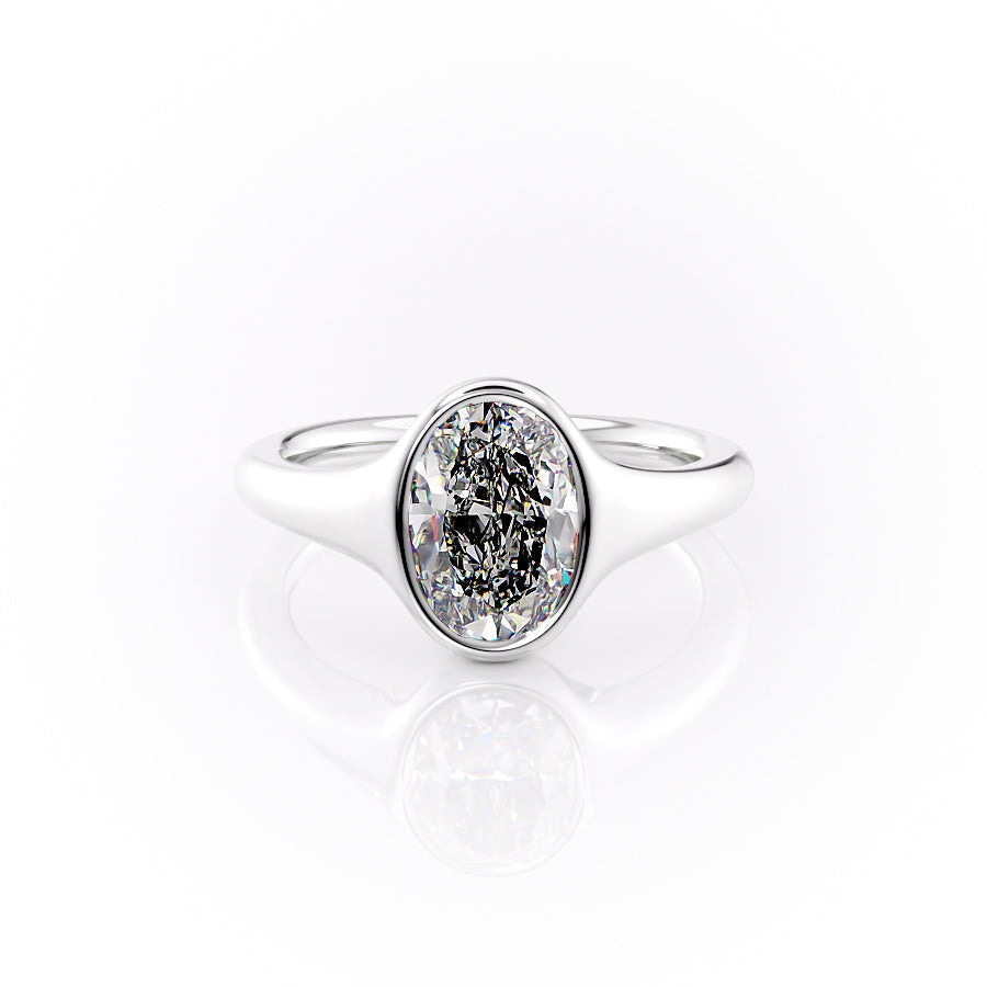 The Stella Set With A 1.5 Carat Oval Lab Diamond