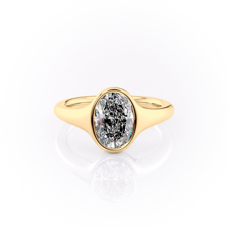 The Stella Set With A 1.5 Carat Oval Lab Diamond