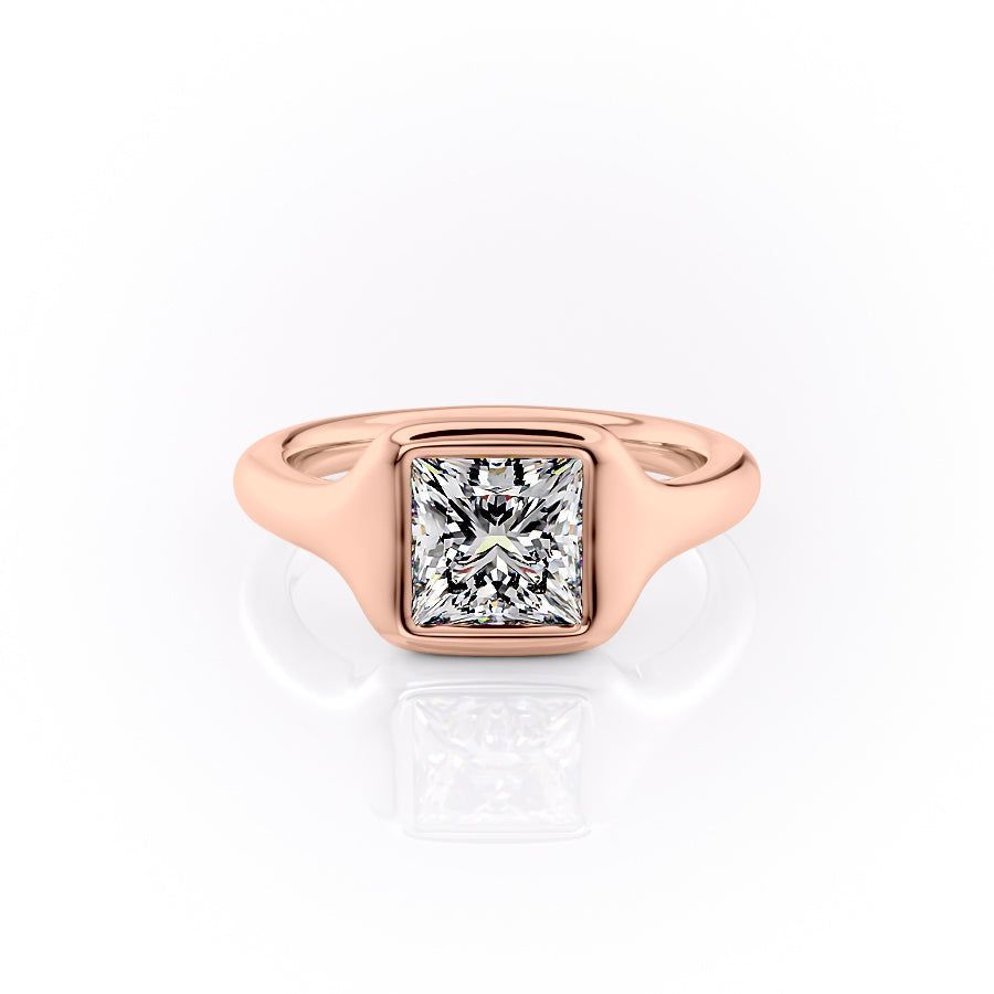 The Stella Set With A 2.5 Carat Princess Lab Diamond