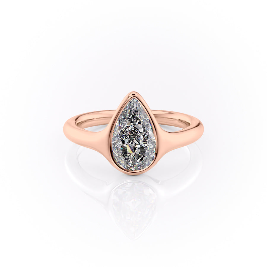 The Stella Set With A 2.5 Carat Pear Lab Diamond