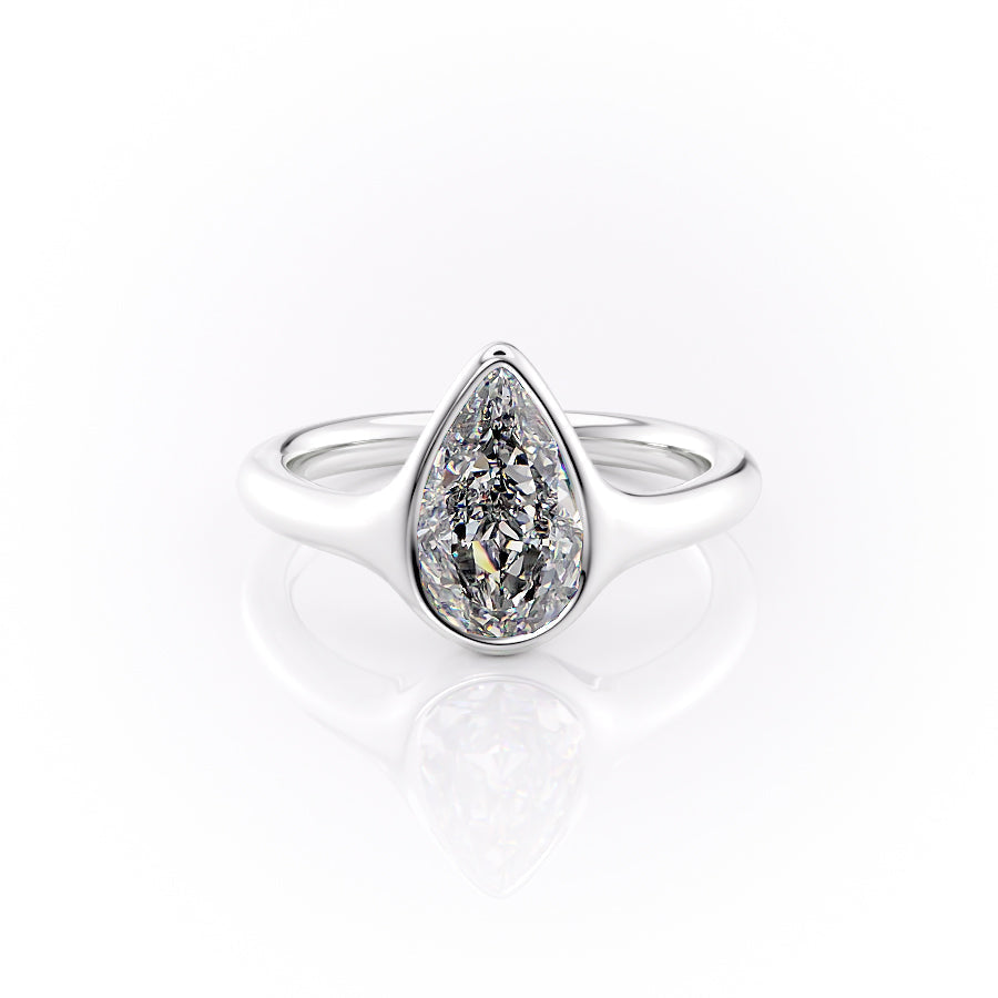 The Stella Set With A 2.5 Carat Pear Lab Diamond