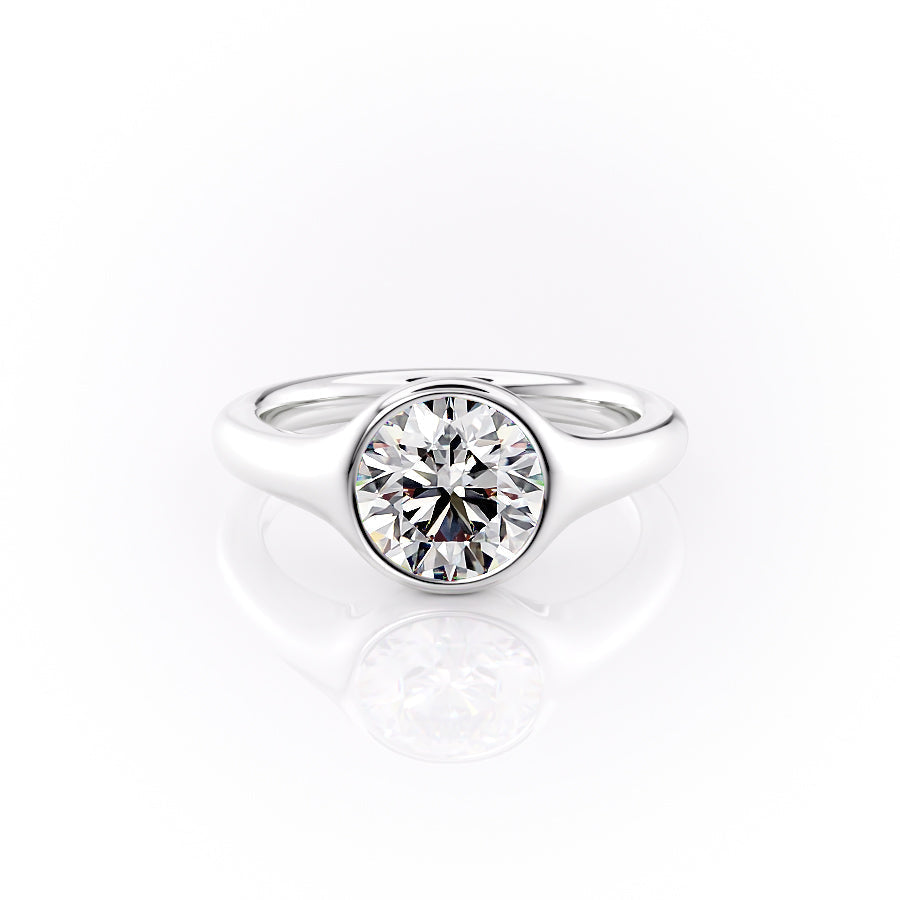 The Stella Set With A 2.5 Carat Round Lab Diamond