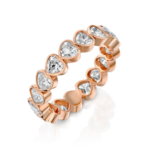 3ct East West Heart Bezel Eternity