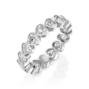 3ct East West Heart Bezel Eternity