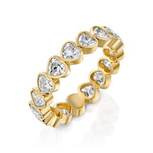 3ct East West Heart Bezel Eternity