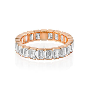 4ct Emerald Half Bezel Eternity